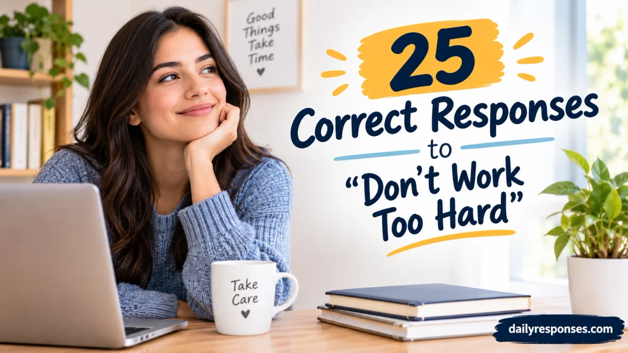 Correct Responses to “Don’t Work Too Hard”